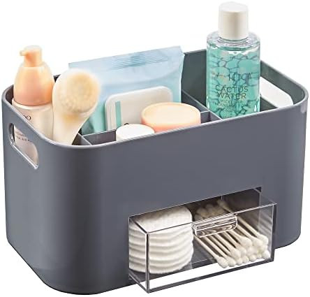 STORi Bliss 4-Compartment Clear Plastic Organizer with Small Accessory Drawer | Rectangular Vanit... | Amazon (US)
