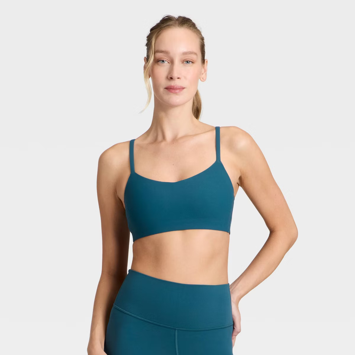 Women's Everyday Soft Light Support Strappy Sports Bra - All In Motion™ | Target