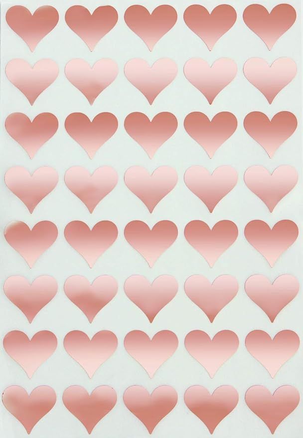 Royal Green Heart Shaped Stickers 3/4 inch Rose Gold Valentine's Stickers for Party Favors, Goodi... | Amazon (US)