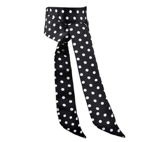 Sdopbinbin Black Polka Dot Skinny Scarf for Women Summer Long Skinny Silk Neck Hair Scarf for Women Black And White Polka Dot Neckerchief for Woman Summer Hair Ribbon Scarf | Amazon (US)