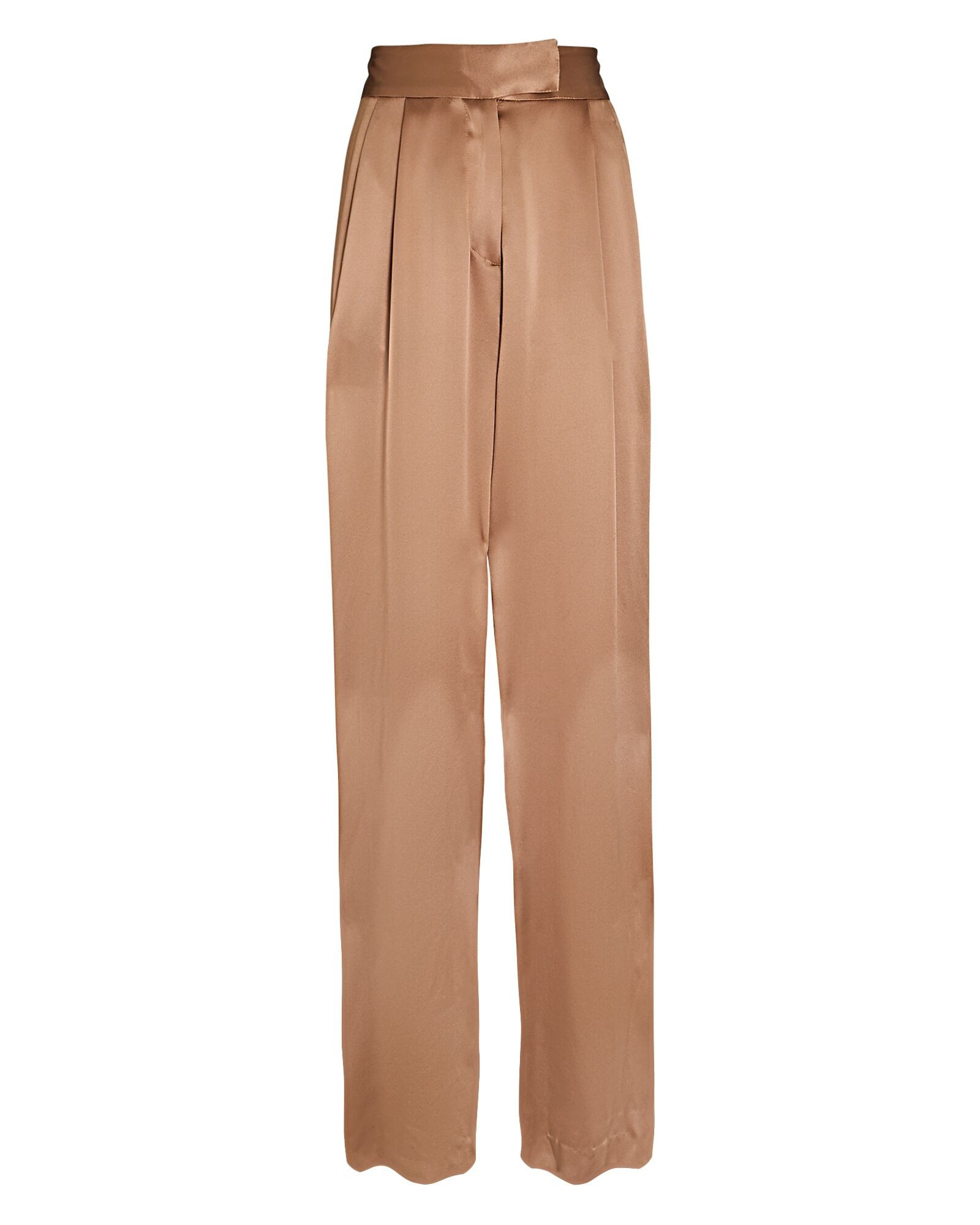Pleated Wide-Leg Silk Trousers | INTERMIX