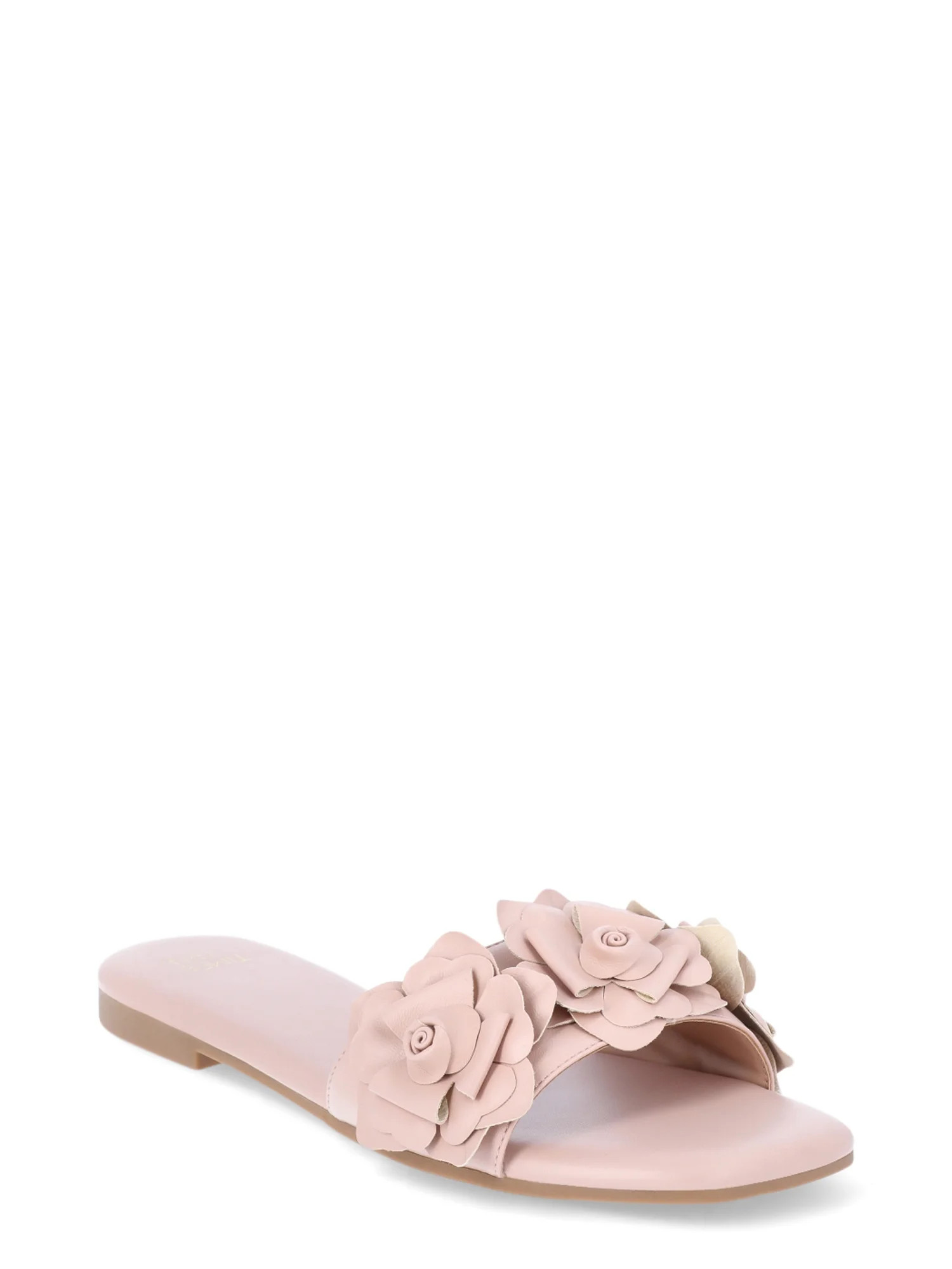 Time and Tru Women’s Floral Slide Sandals, Sizes 6-11 | Walmart (US)
