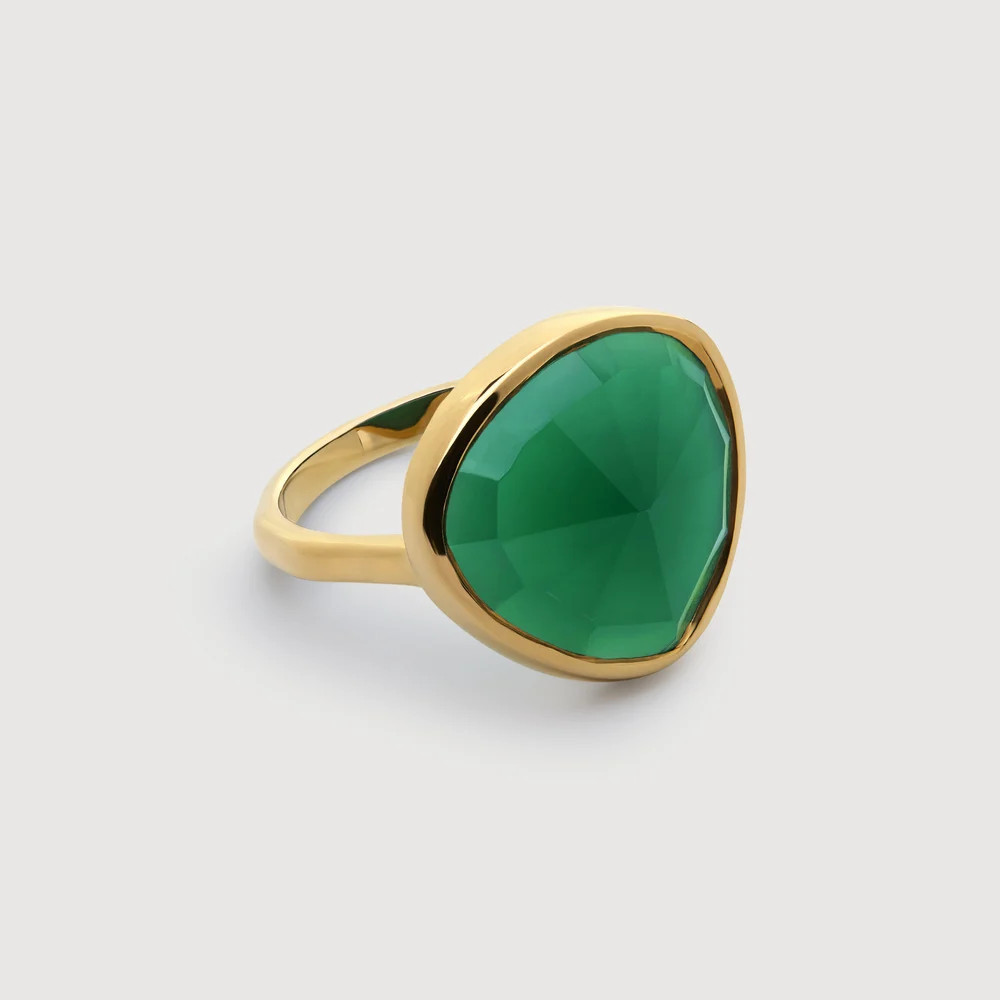Gold Siren Ring Green Onyx | Monica Vinader (US)