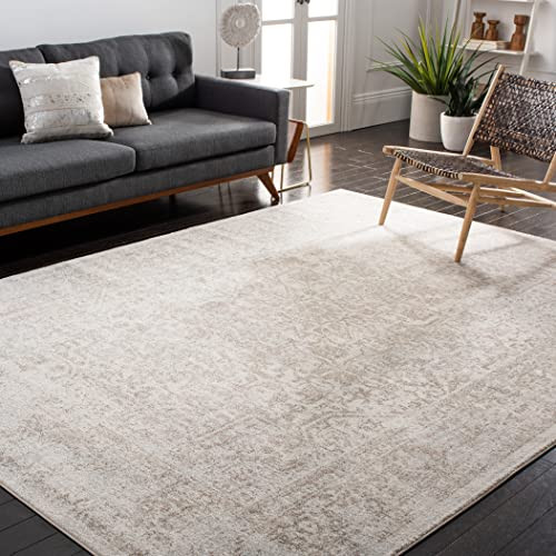 SAFAVIEH Evoke Collection Area Rug - 9' x 12', Ivory & Taupe, Oriental Distressed Design, Non-She... | Amazon (US)