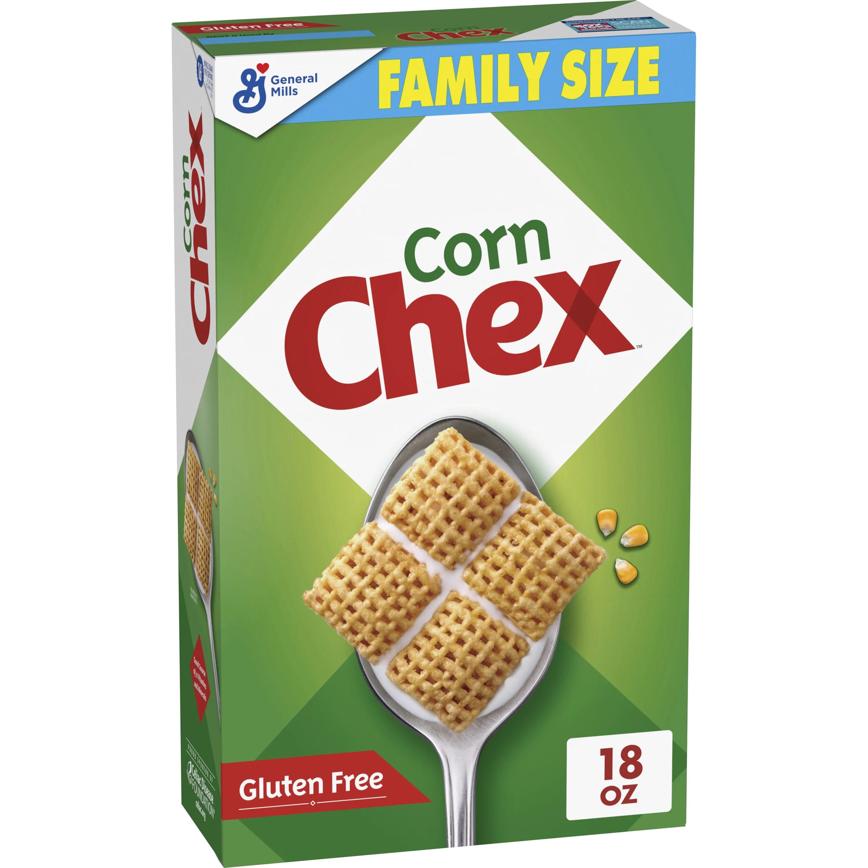 Corn Chex Cereal, Gluten Free Breakfast Cereal, Made with Whole Grain, Family Size, 18 oz | Walmart (US)