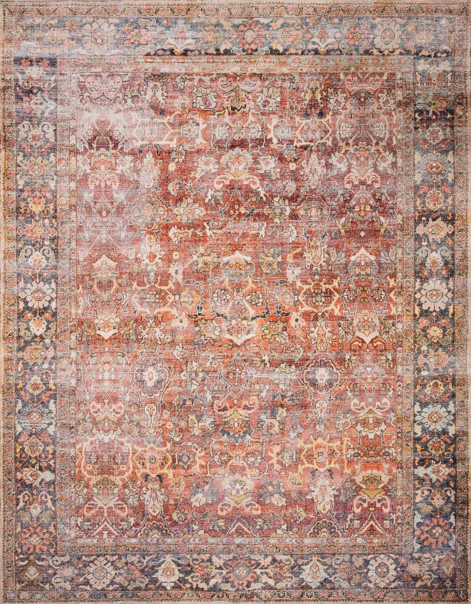 Loloi II Layla Printed Oriental Distressed Spice / Marine Area Rug - Walmart.com | Walmart (US)