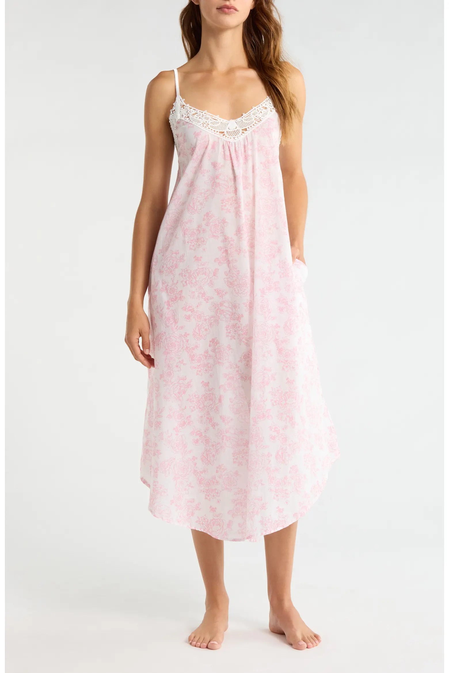 Papinelle Nostalgia Floral Lace Trim Cotton Voile Nightgown (Women) | Nordstrom | Nordstrom