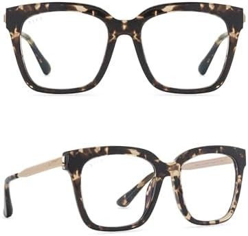 DIFF Bella Designer Square Oversized Computer Blue Light Blocking Glasses for Women | Amazon (US)