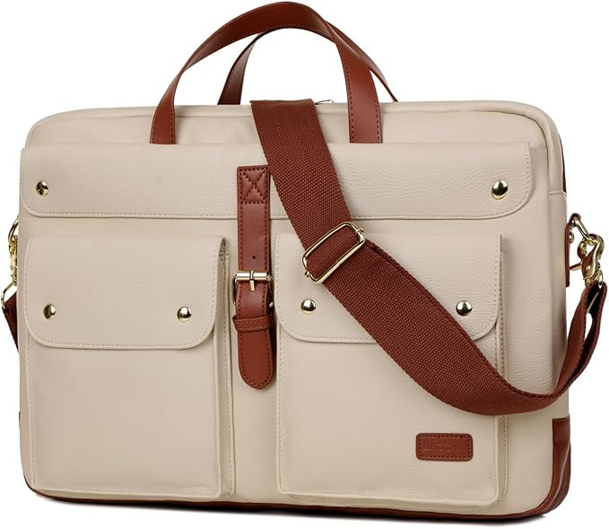 Baosha Vegan Leather 17 inch Laptop Computer Bag Messenger Bag Briefcase for Women Stylish BC-07 | Amazon (US)
