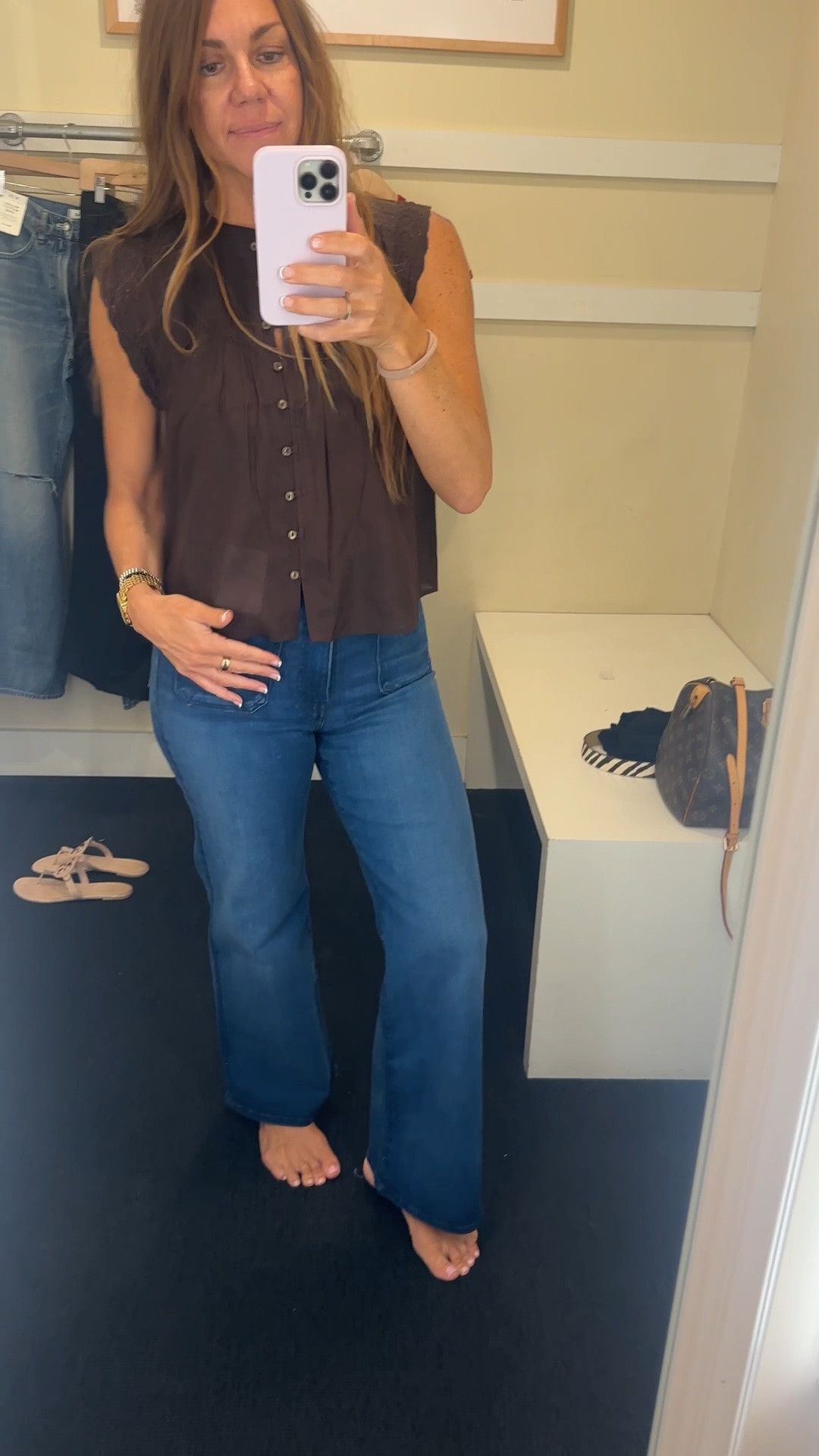Madewell Emmy wide leg Jean and the statement blouse also comes in brown! 👖🤎

#LTKxMadewell #LTKootd