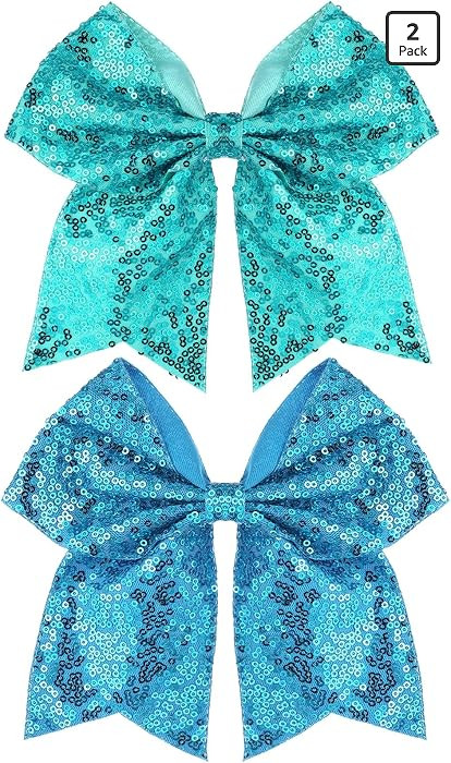 Large Big 7 Inch Glitter Bow Clip Sequin Bling Party Hair Accessories for Women Teens Girls Kids ... | Amazon (US)