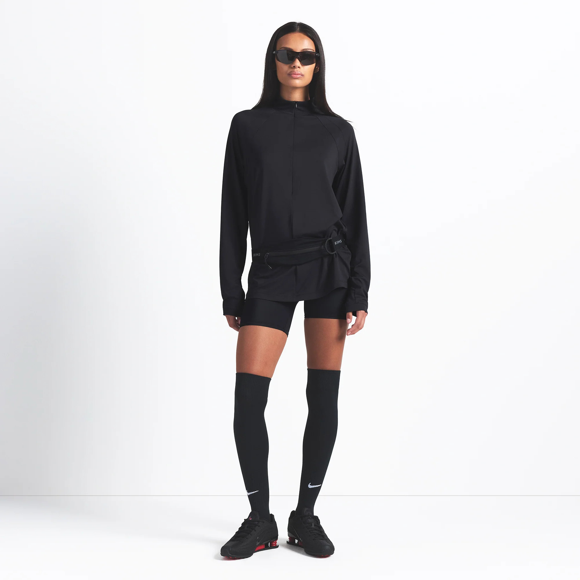SKIMS Long Sleeve Half Zip | Black | Small | NikeSKIMS Airy | SKIMS (US)