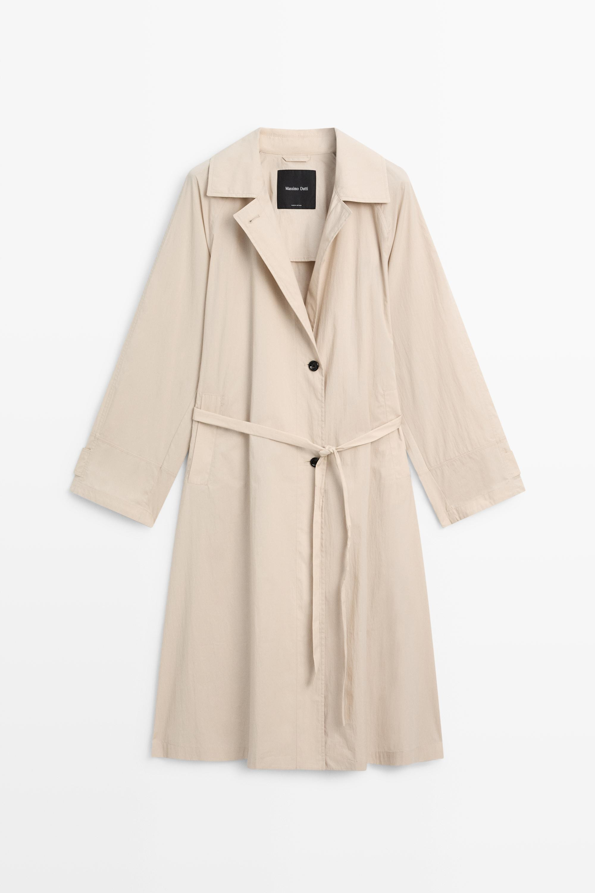 Long flowing trench coat | Massimo Dutti UK
