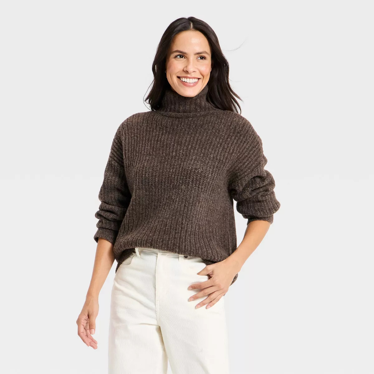 Women's Textured Mock Turtleneck Pullover Sweater - Universal Thread™ | Target