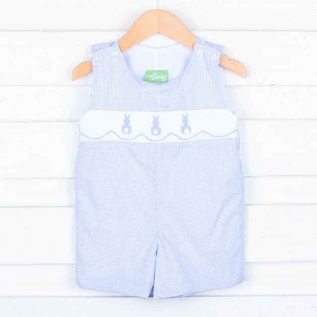 Bunny Smocked Jon Jon Blue Gingham | Classic Whimsy