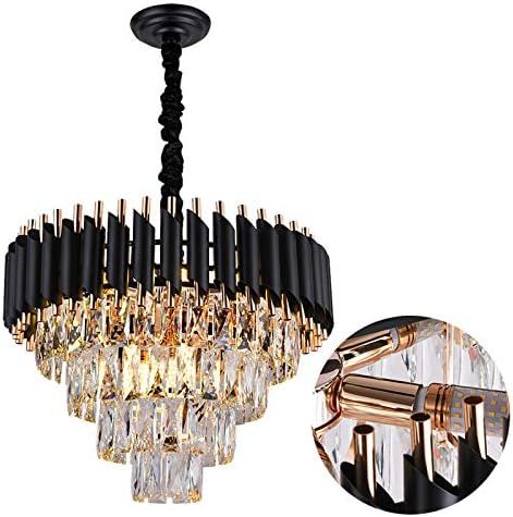 A AXILIXI Crystal Chandeliers, 9-Lights H15" X W20" Modern Dinning Room Chandelier, Adjustable Ch... | Amazon (US)