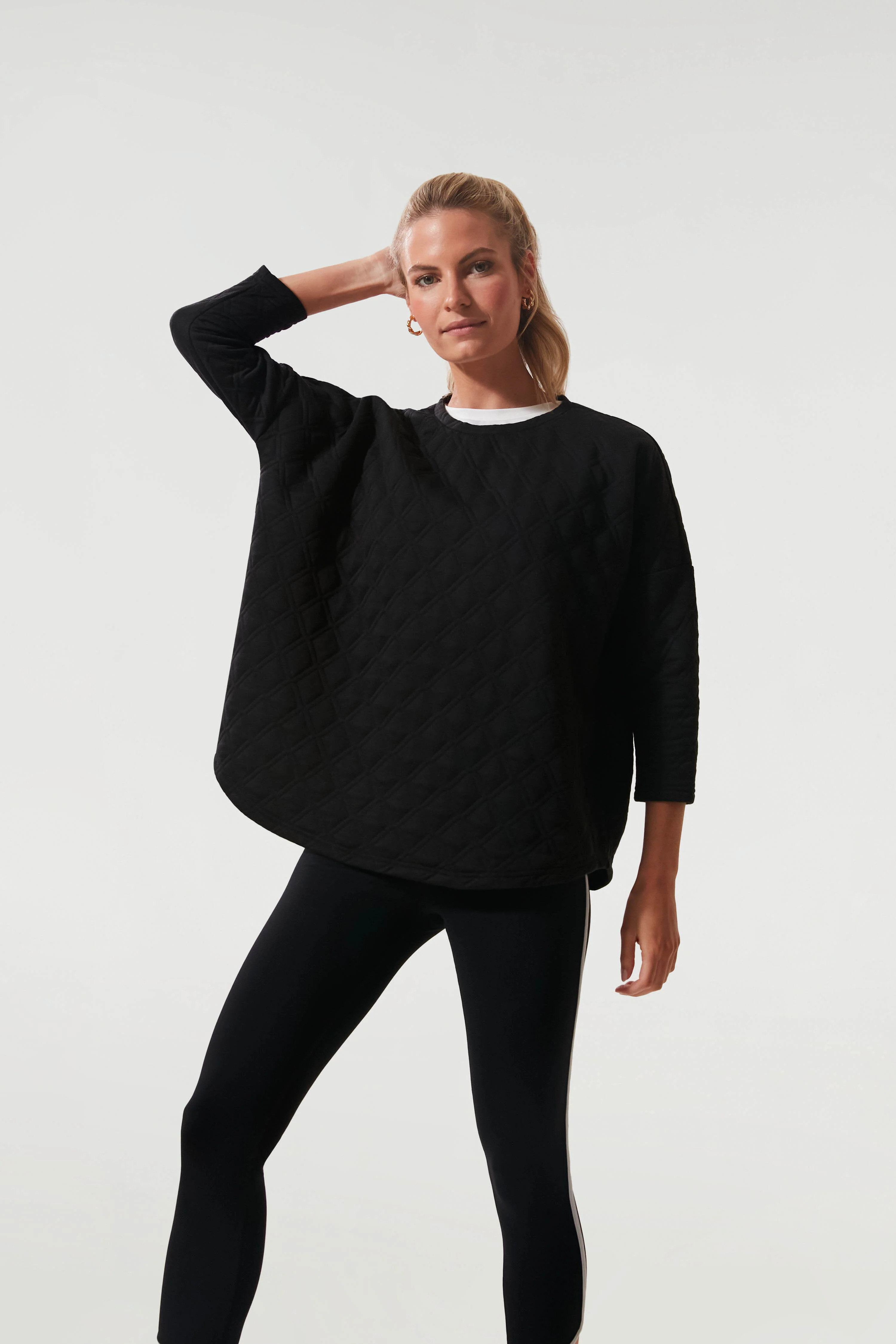 White Quilted Crewneck Pullover | Tuckernuck (US)