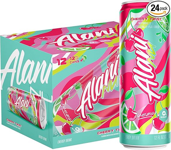 Alani Nu CHERRY TWIST Sugar Free, Low Calorie Energy Drinks, 200mg Caffeine, Biotin B Vitamins, Z... | Amazon (US)