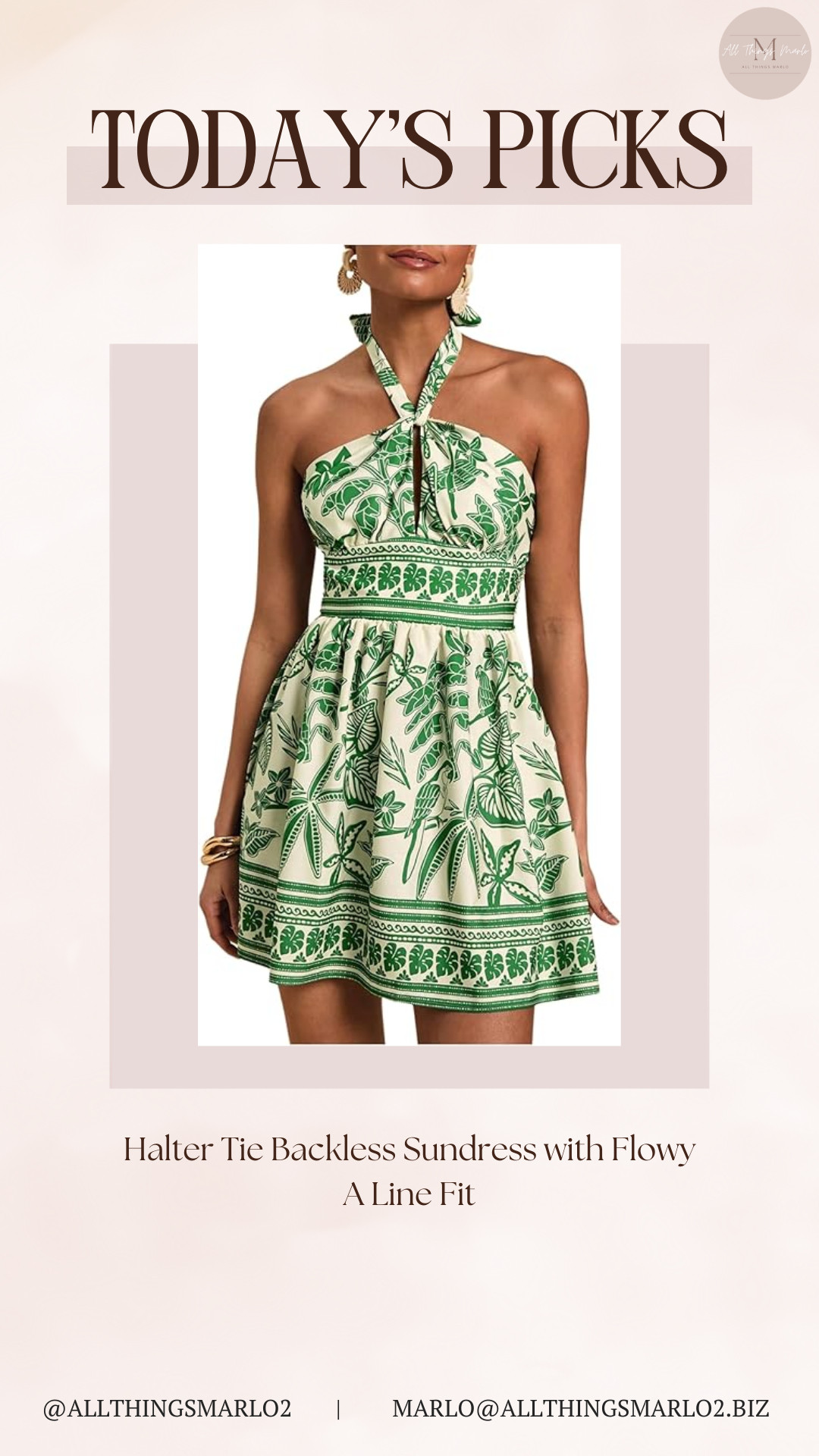 Halter Tie Backless Sundress with Flowy A Line Fit 

 #LTKSeasonal #LTKWorkwear #LTKTravel