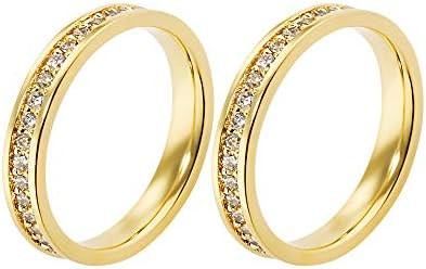 Par Alianças Folheadas A Ouro 18K 3mm Reta Com Zircônias de 1,50mm | Amazon (BR)