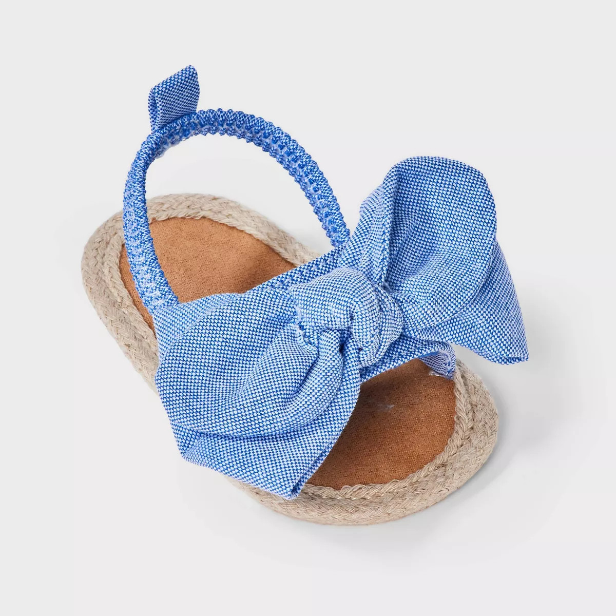 Baby Girls' Chambray Bow Ankle Strap Sandals - Cat & Jack™ Blue | Target