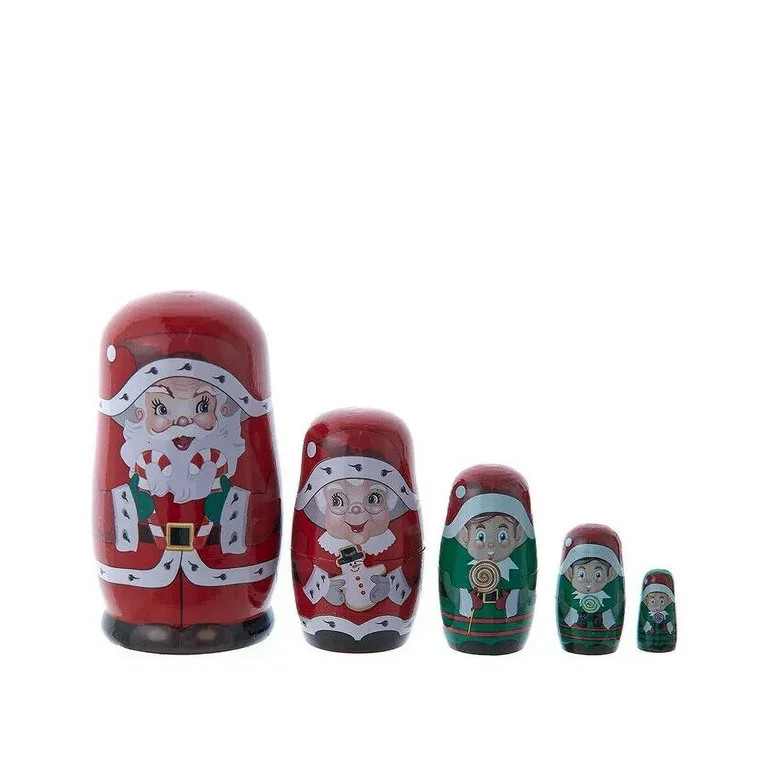 SANTA & MRS. CLAUS NESTING DOLL Christmas Decoration 5-Piece Set, by Kurt Adler | Walmart (US)