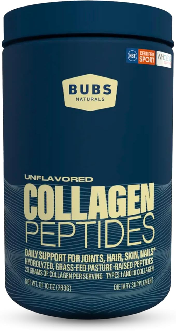 BUBS Naturals Unflavored Collagen Peptides Powder, Best Proteins for Joints & Skin, Pasture Raise... | Amazon (US)