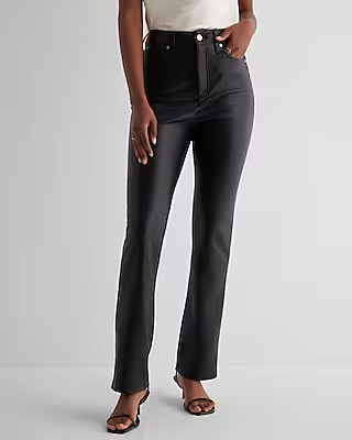 Super High Waisted Faux Leather 90's Slim Pant | Express