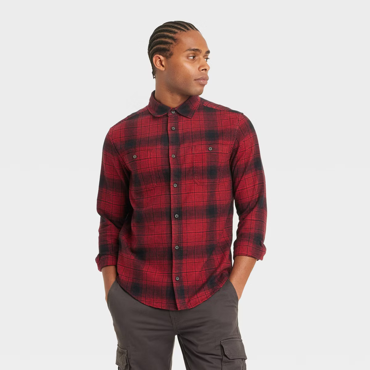 Men's Mid-Weight Flannel Long Sleeve Button-Down Shirt - Goodfellow & Co™ | Target