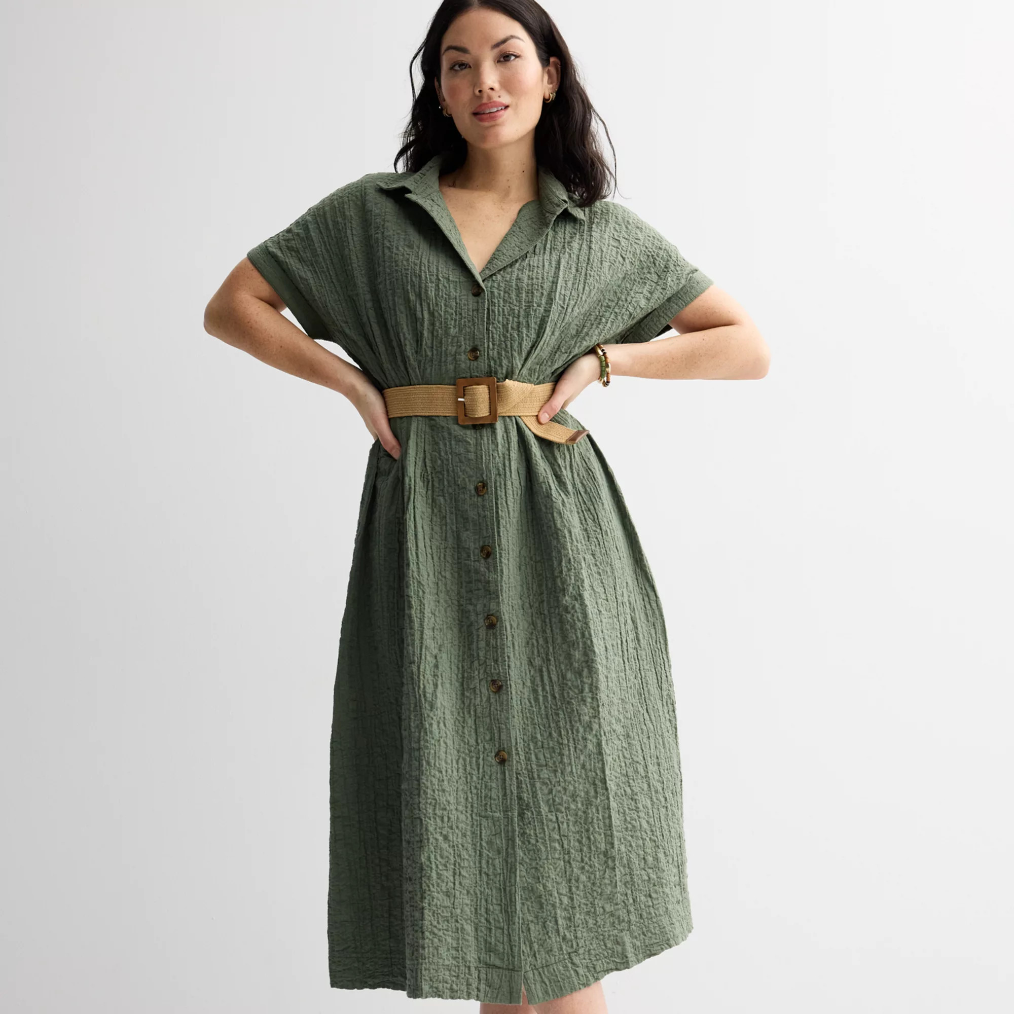 Women's Sonoma Goods For Life® Belted Dolman Sleeve Midi Dress | Kohl's