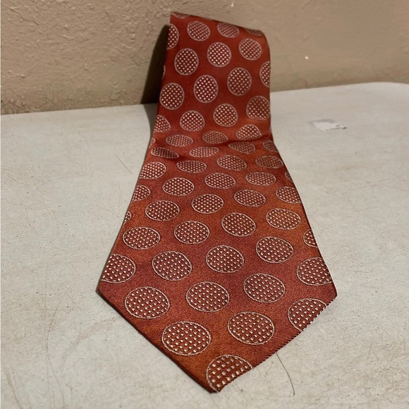 Yves Saint Laurent Orange White Waffle Design Dress Neck Tie | Poshmark