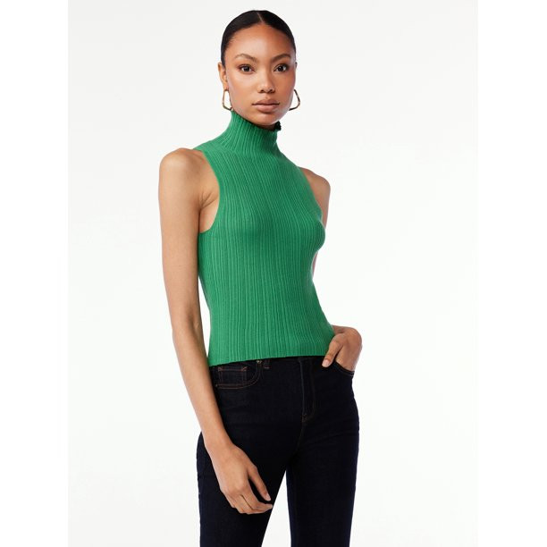 Scoop Women's Sleeveless Knit Turtleneck - Walmart.com | Walmart (US)