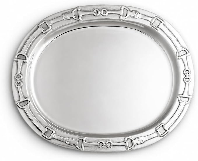 Arthur Court Equestrian Oval Platter - Aluminum Horse Bit Design Serving Tray - 19 x 14.5 Inches | Amazon (US)