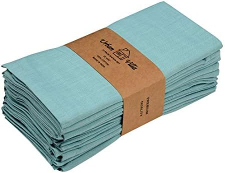 Urban Villa Solid Slub Set of 12 Dinner Napkins (20X20 Inch) 100% Cotton Everyday Use Premium Qualit | Amazon (US)