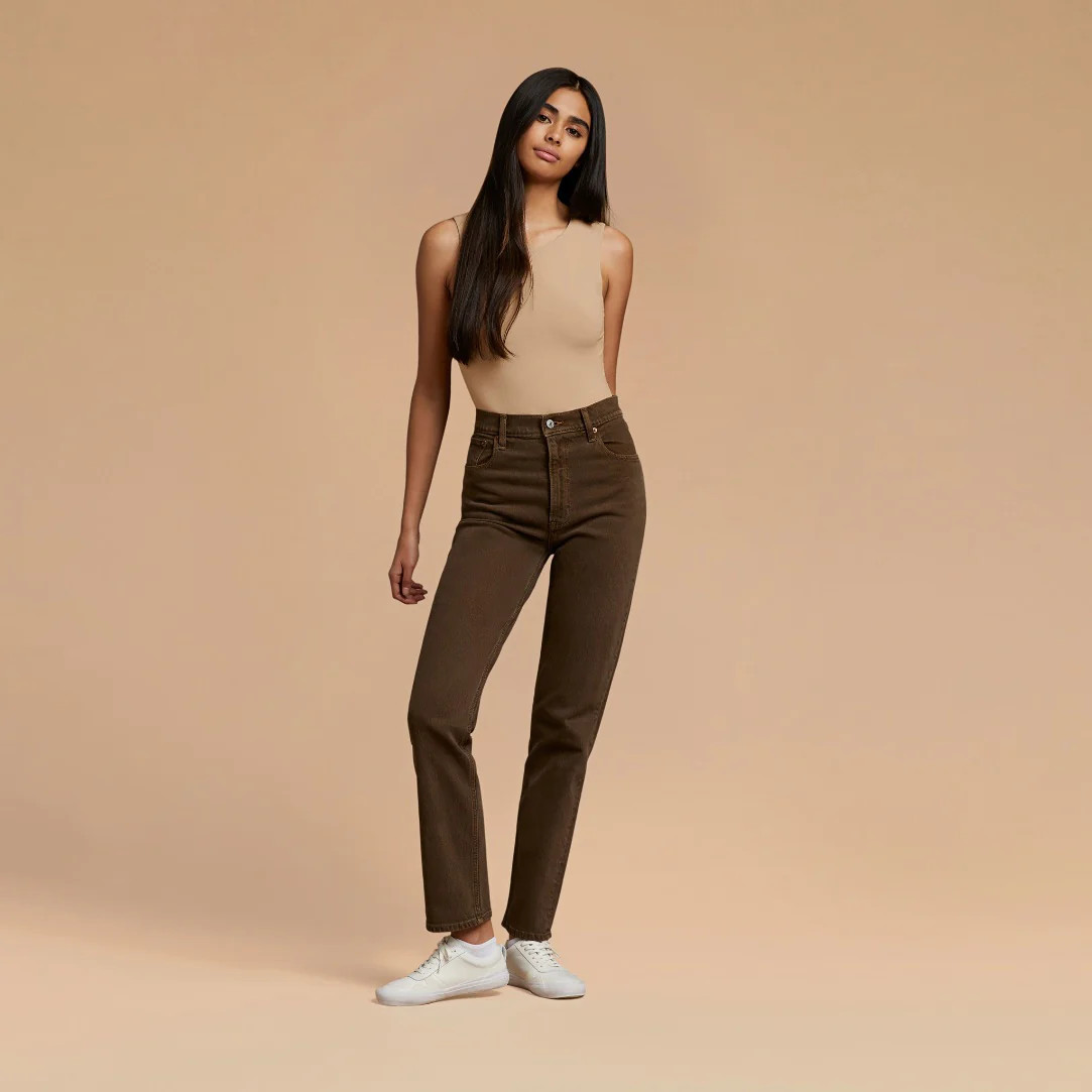 Women's Classic Crew Tank Bodysuit - Oat - nuuds | nuuds