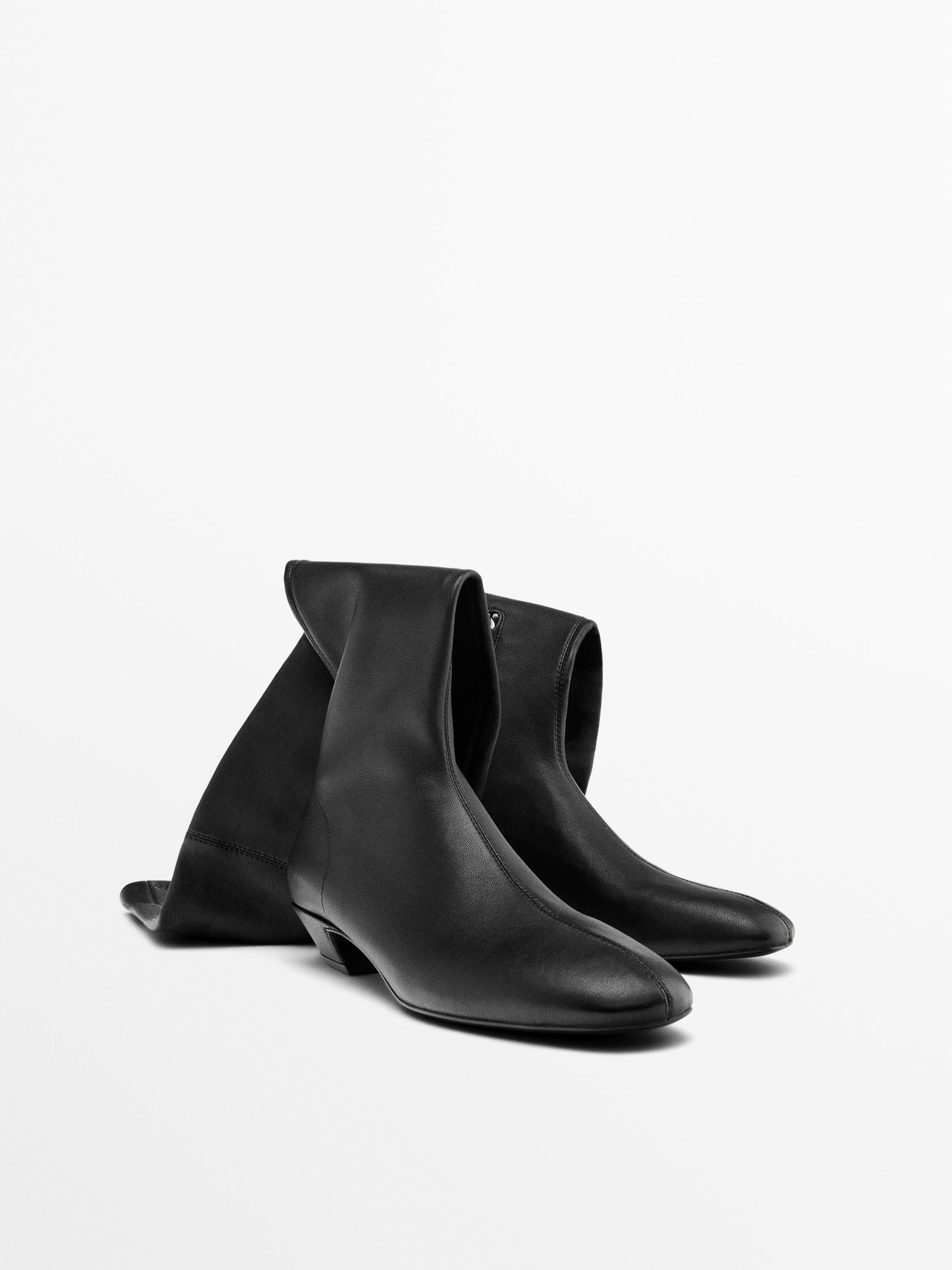 Leather boots with stretch leg | Massimo Dutti UK