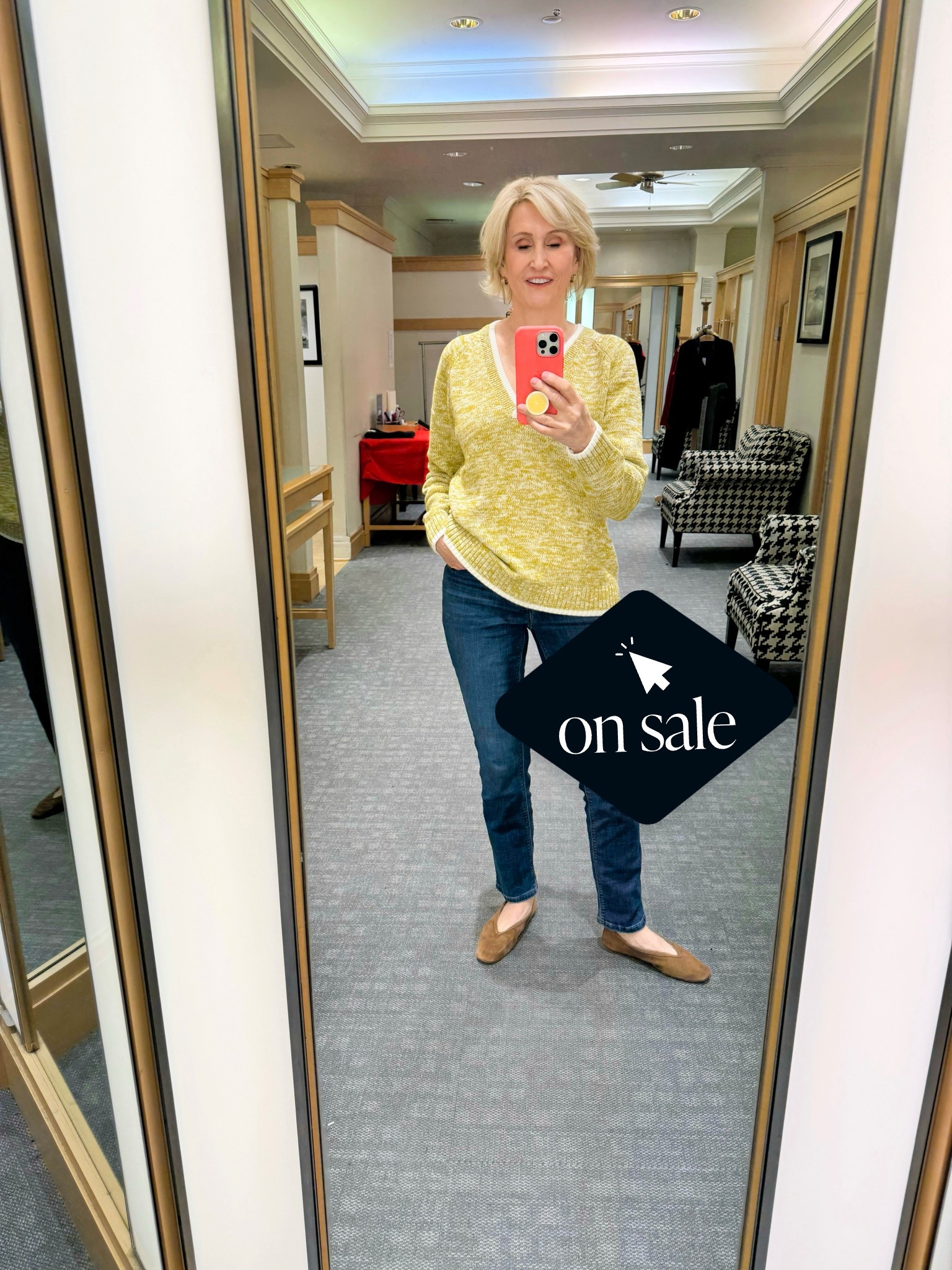 I thought this marked vneck sweater was an odd color on the @talbotsofficial rack but turns out it looks fabulous with my coloring and worn with dark denim. Check it out- now deeply discounted!! 

#LTKFindsUnder50 #LTKSaleAlert