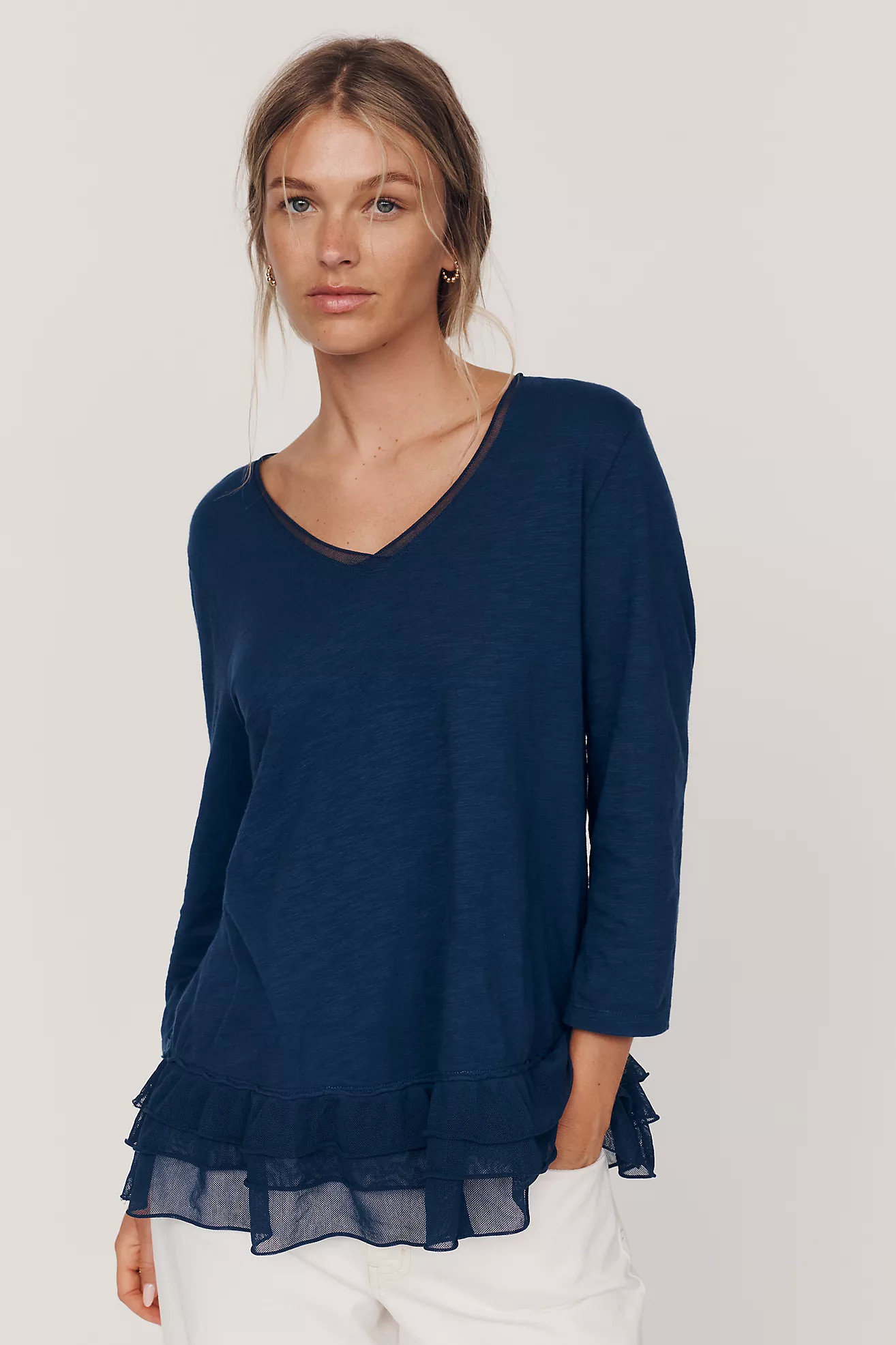 100% Cotton Mixed-Media Tee | Anthropologie (US)