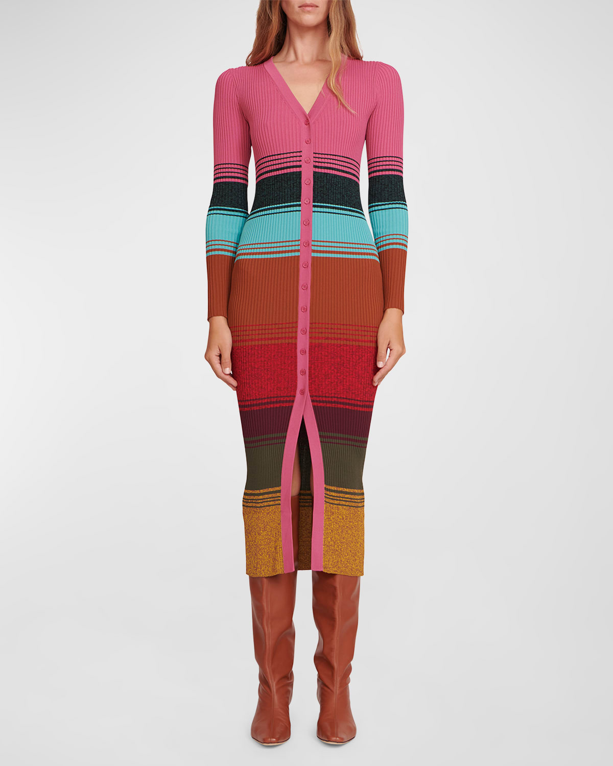 Shoko Variegated Stripe Rib-Knit Sweater | Neiman Marcus