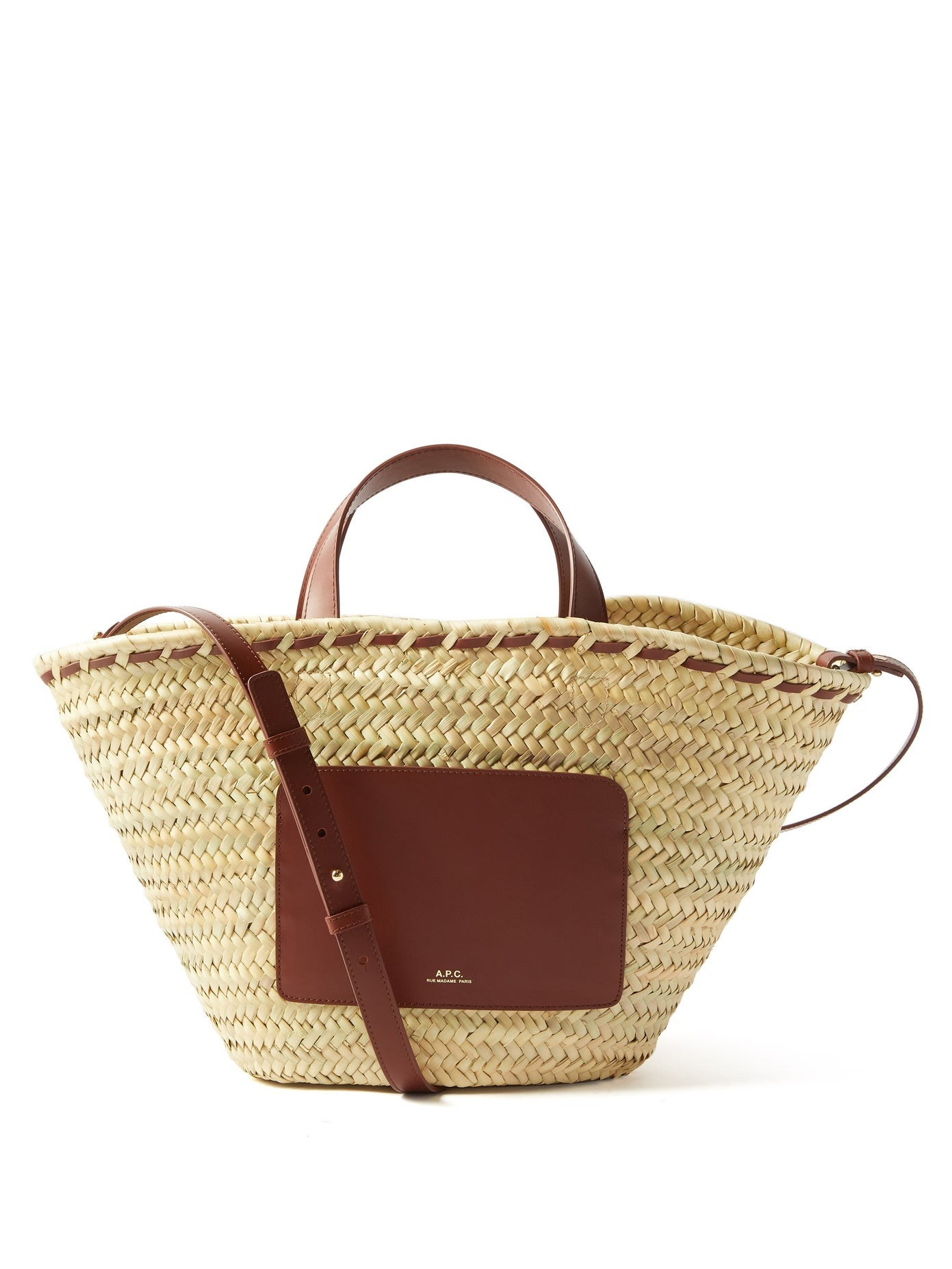 Zoe leather-trimmed raffia basket bag | A.P.C. | MATCHESFASHION US | Matches (US)