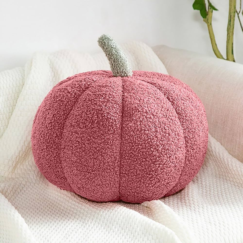 Plush Pumpkin Throw Pillows Soft Decorative Pillow Cute 3D Pumpkin Shaped Fleece Cushion for Sofa... | Amazon (US)