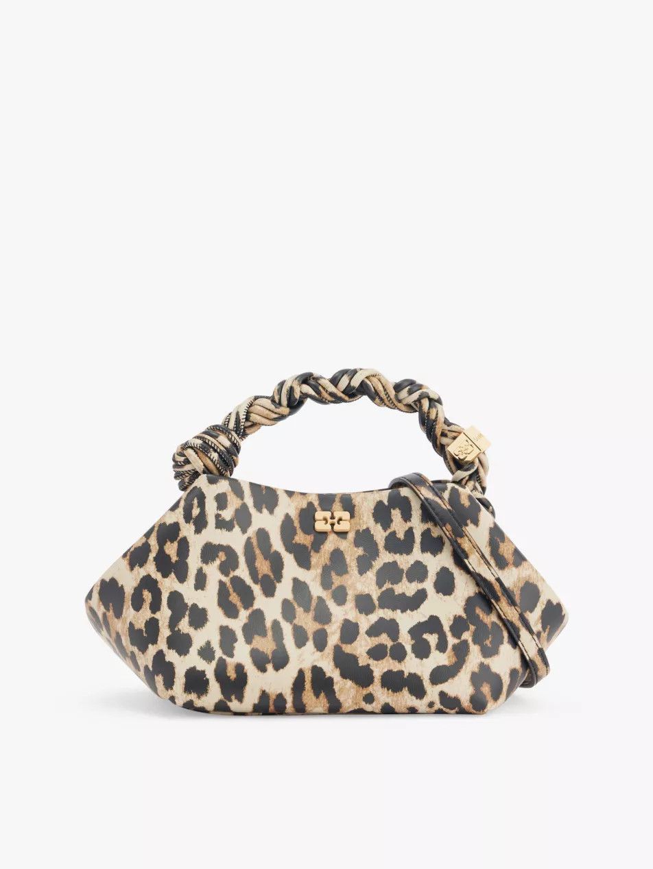 Bou leopard-print recycled-leather top handle bag | Selfridges