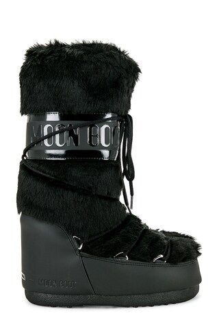 MOON BOOT Classic Faux Fur Boot in Black from Revolve.com | Revolve Clothing (Global)