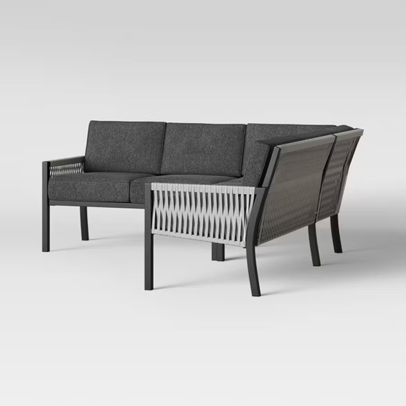 Lunding 3pc Patio Sectional Charcoal - Project 62™ | Target