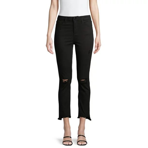 Vervet Jeans - Vervet by Flying Monkey Women's High-Rise Raw Step Hem Slim Capri Jeans - Walmart.... | Walmart (US)