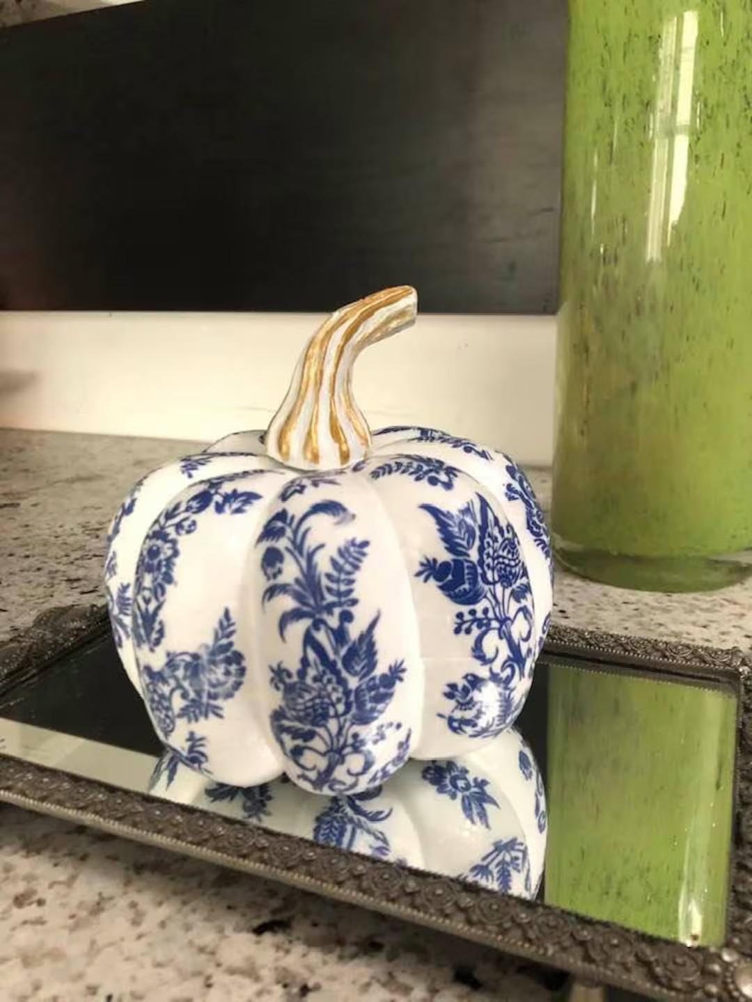 Blue and White Pumpkin/unique Halloween Decor/blue - Etsy | Etsy (US)