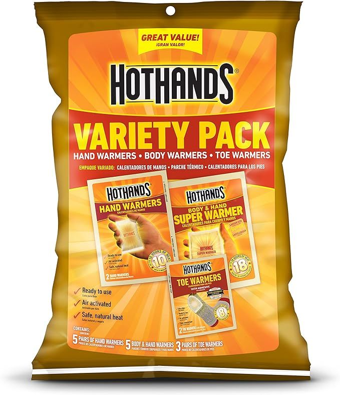 HotHands Toe, Hand, & Body Warmer Variety Pack - Long Lasting Safe Natural Odorless Air Activated... | Amazon (US)