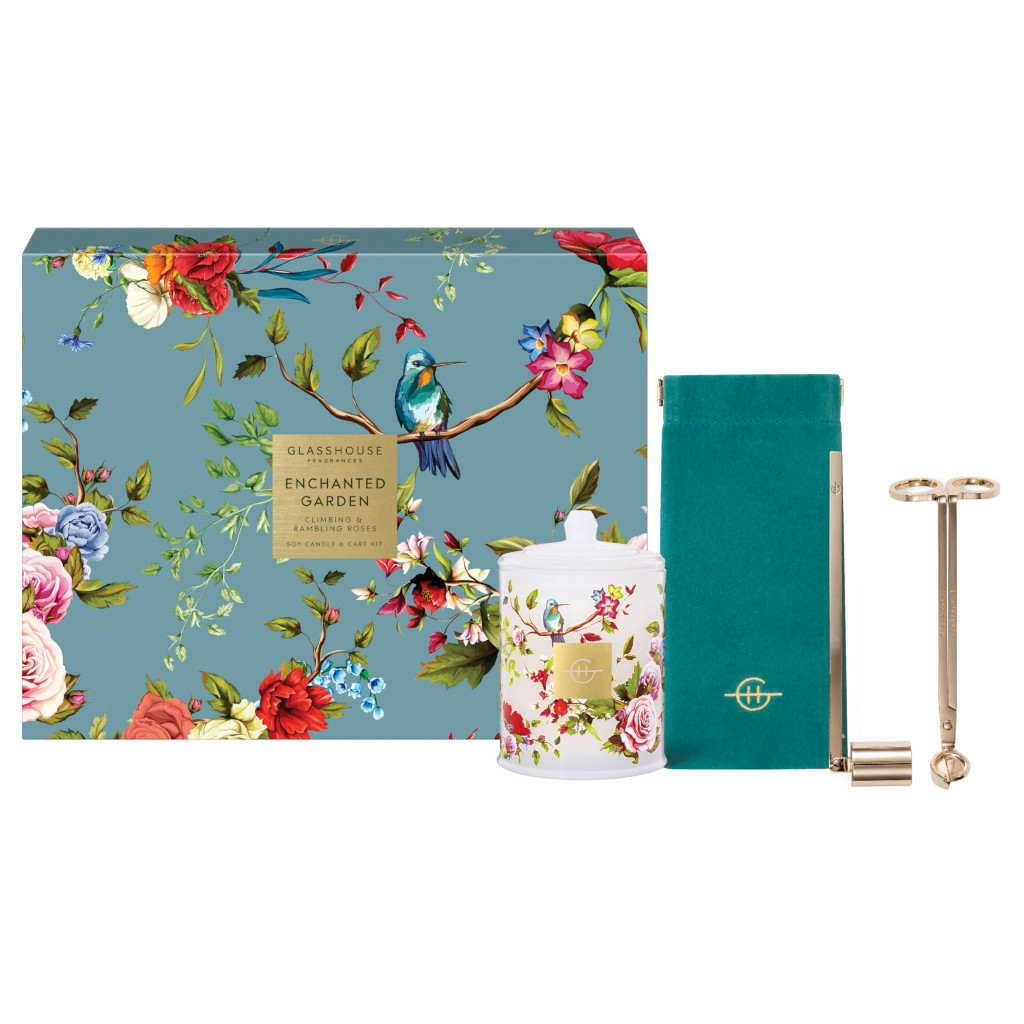 Glasshouse Fragrances 380g Candle, Wick Trimmer, Wick Snuffer, Velvet Pouch - Soy Candle & Care K... | Adore Beauty (ANZ)