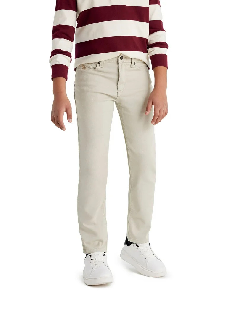 U.S. Polo Assn. Boys Stretch Twill 5-Pocket Straight Fit Pant, Sizes 4-18 | Walmart (US)