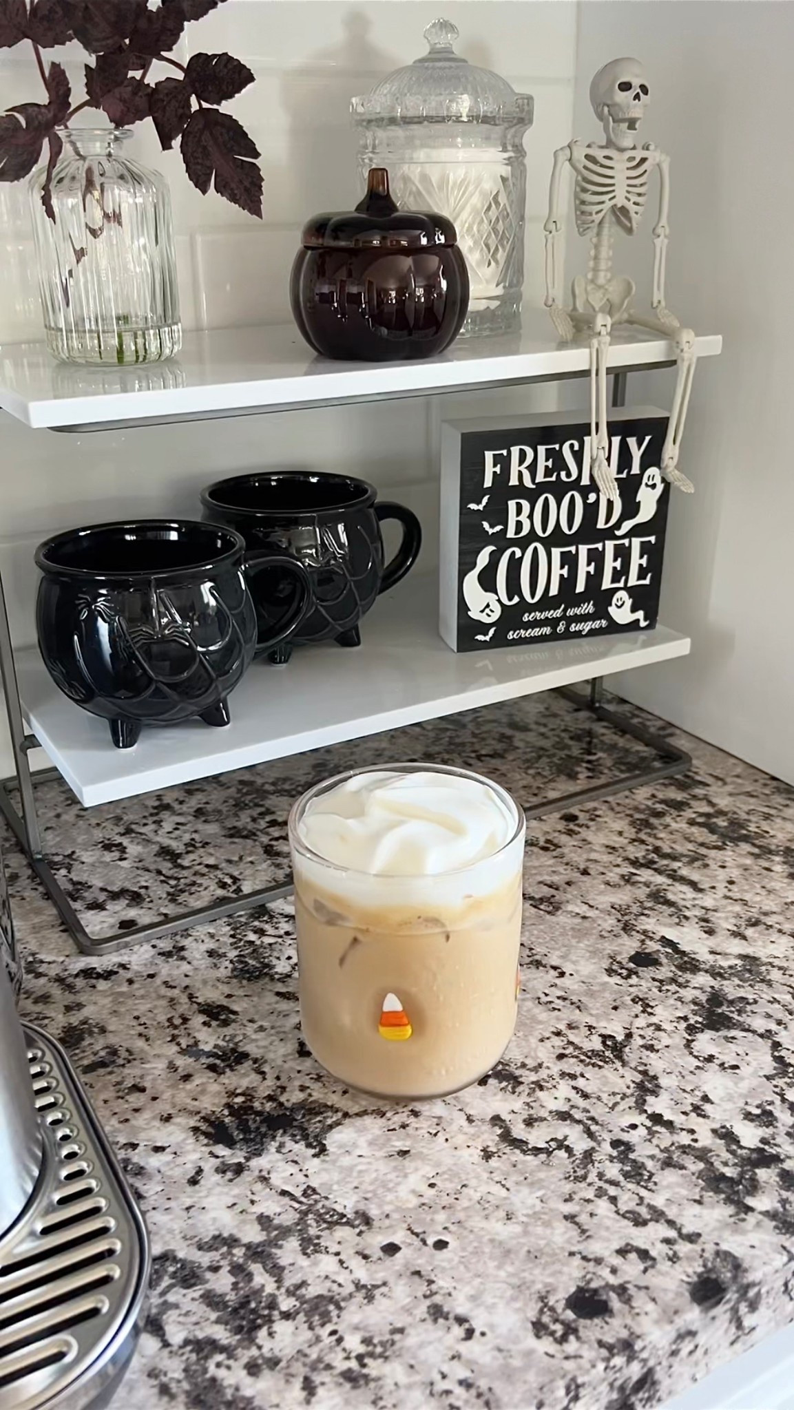 Halloween coffee bar set up 💀 

#LTKHome #LTKSeasonal